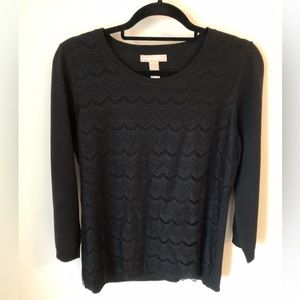 Banana Republic Sweater with lace overlay front - size L